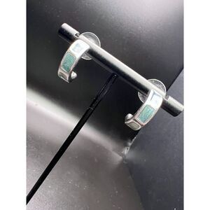 Green Enamel Earrings